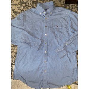 Vineyard Vines Blue plaid‎ long sleeve men's shirt size M